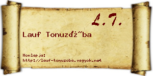 Lauf Tonuzóba névjegykártya